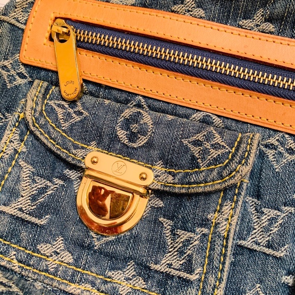 LOUIS VUITTON Blue Denim Monogram Denim Baggy PM - Picture 5 of 8